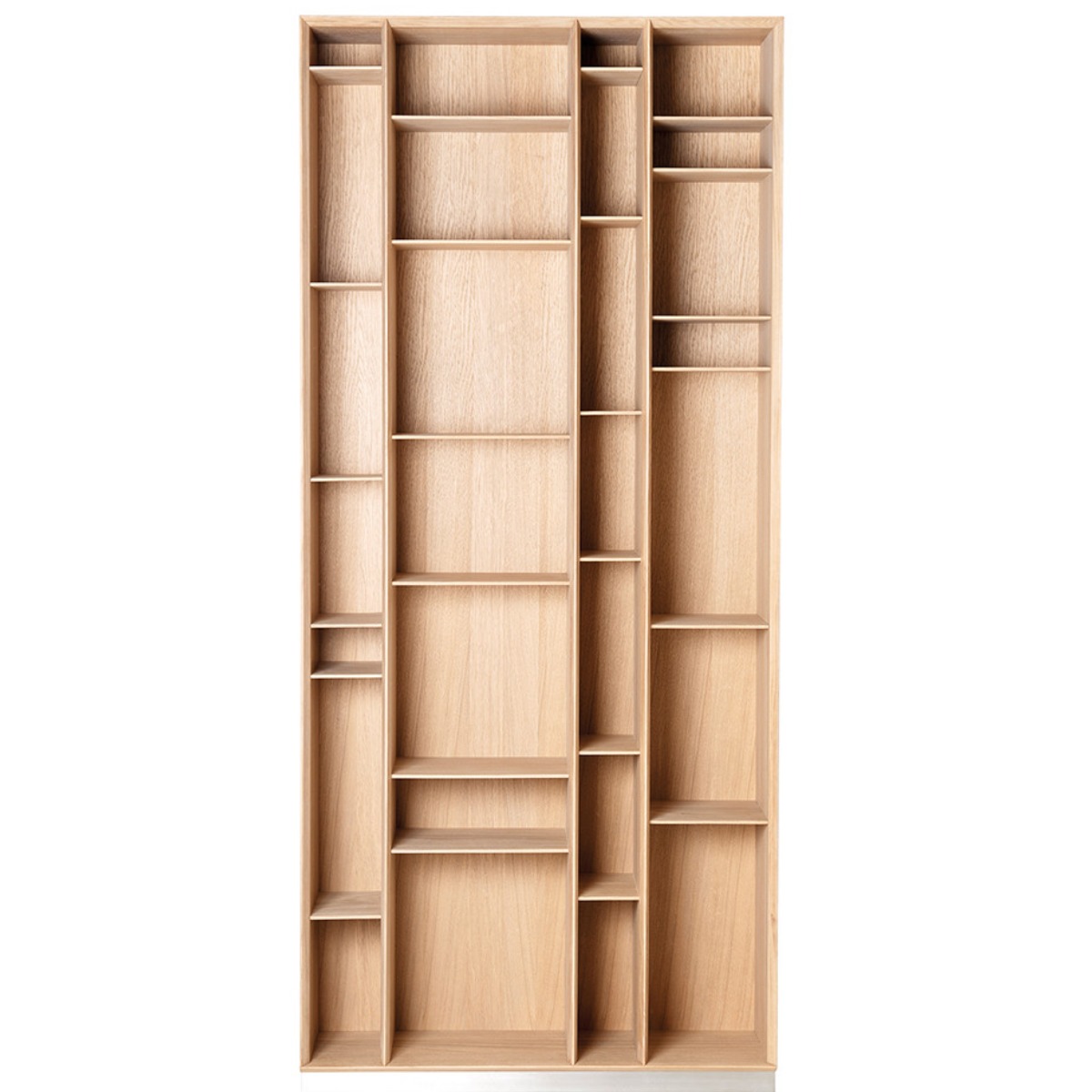 bibliothèque-étroite-chêne-massif-100-cm