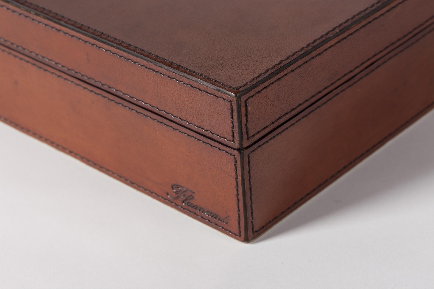 boite-flamant-cuir-brun