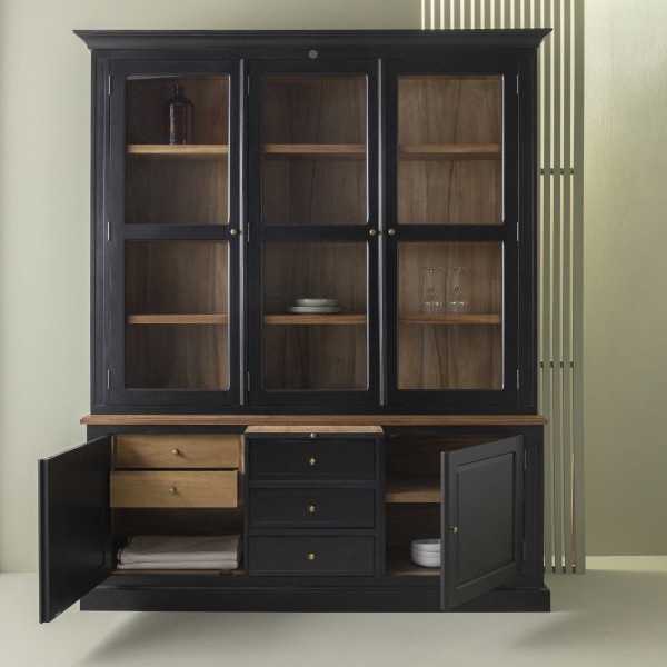 vitrine-bois-massif-noir-intérieur-clair