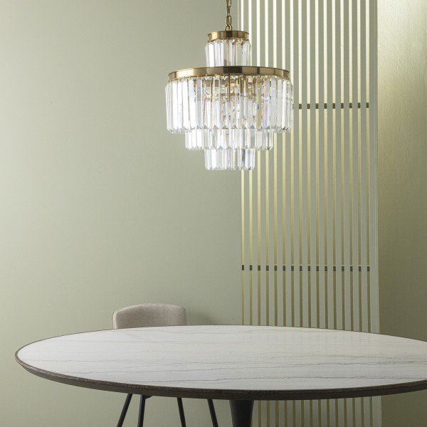 lustre-vintage-doré-pampilles-biseautées