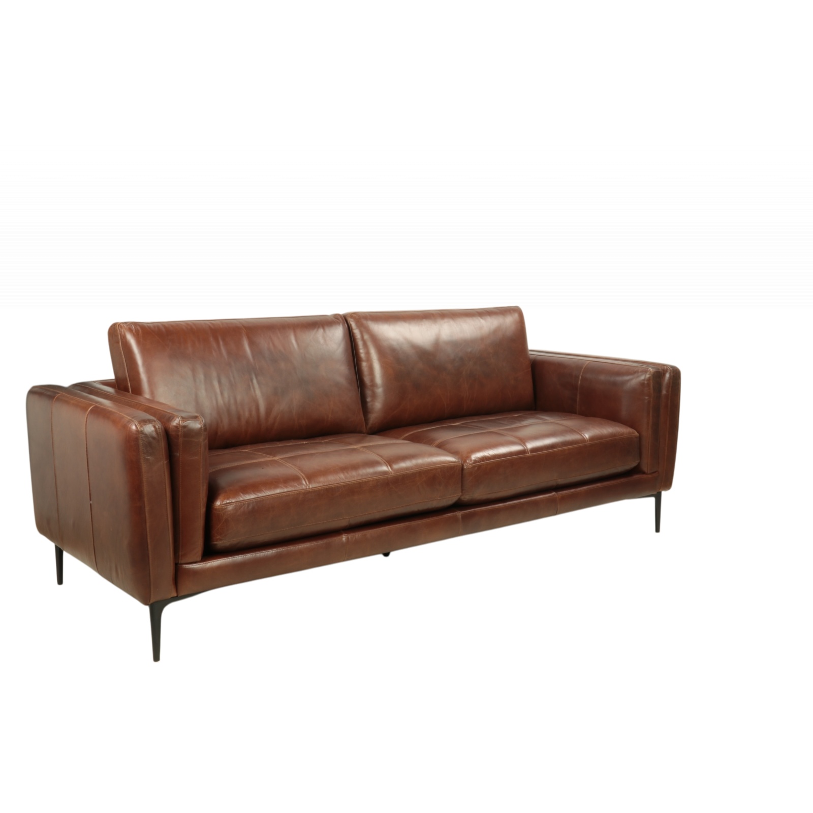 canapé-3-places-cuir-marron