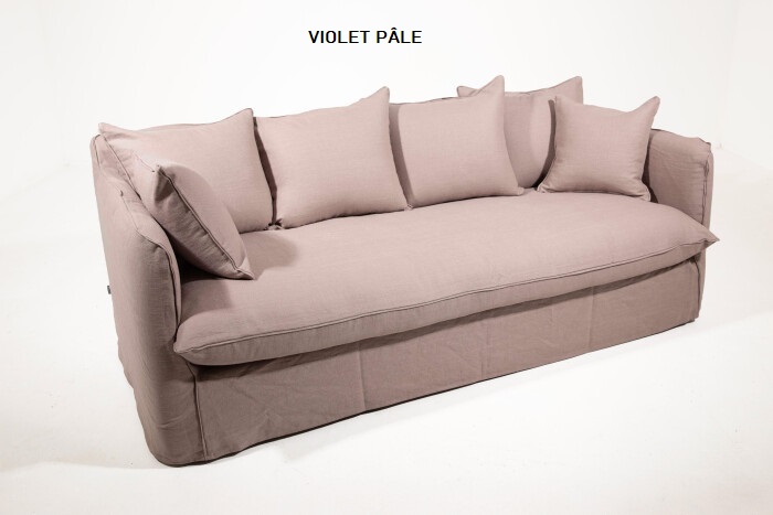 canapé-lin-violet-pâle
