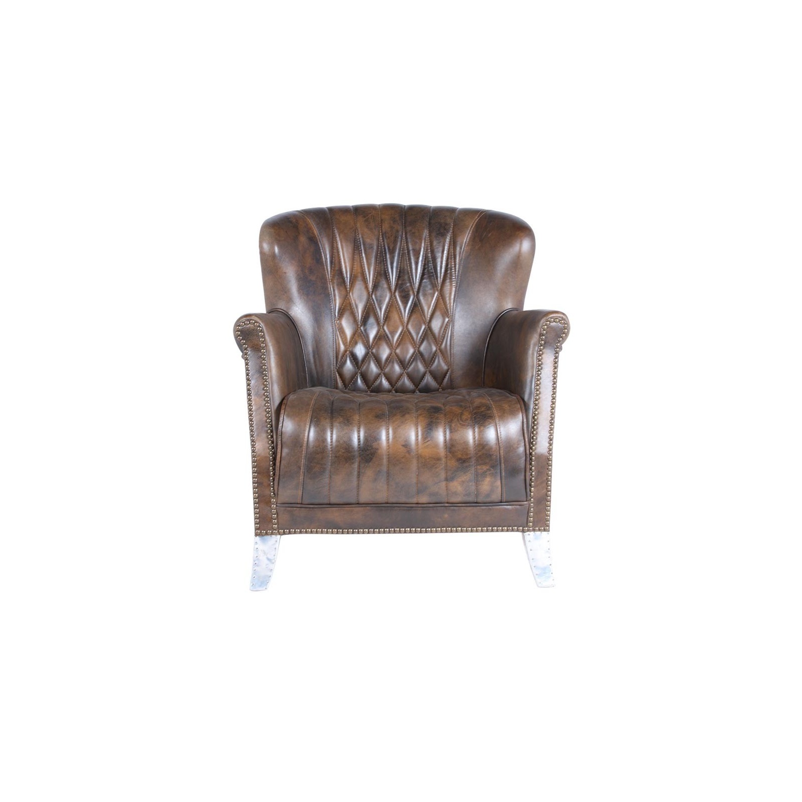 fauteuil-vintage-aéro-cuir-aluminium