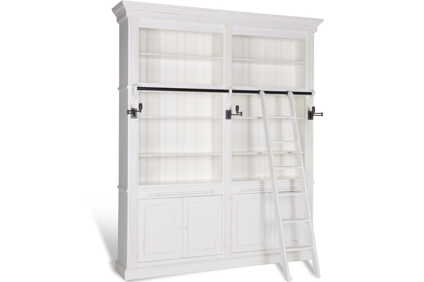 bibliotheque-blanche-balmore-avec-echelle-style-classique