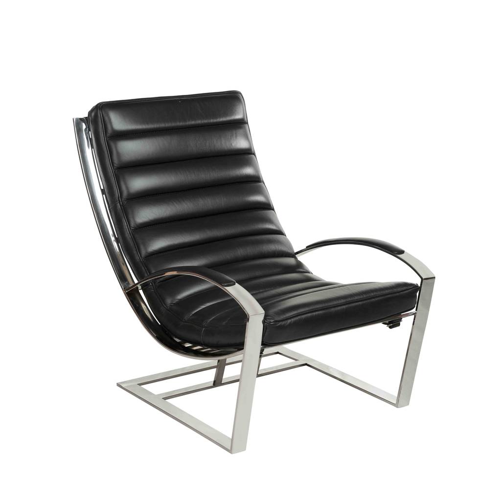 chaise-longue-cuir-noir-et-inox