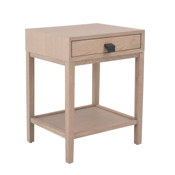 table-de-chevet-bois-et-métal-vieilli