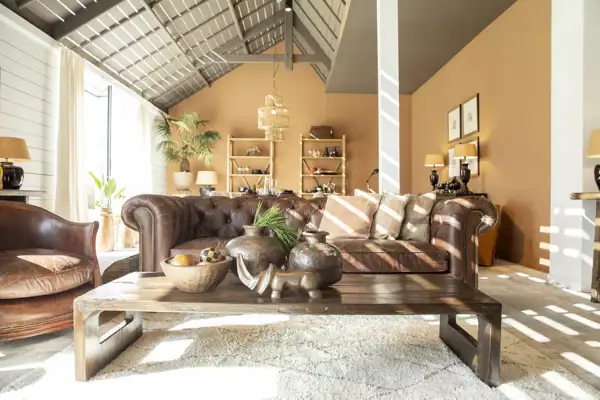 canape-cuir-brun-patine-salon-haut-de-gamme