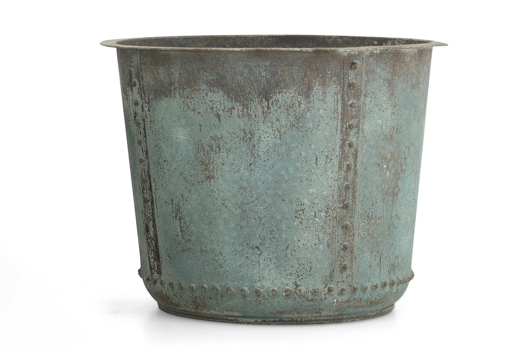 cache-pot-flamant-manoli-metal-antique