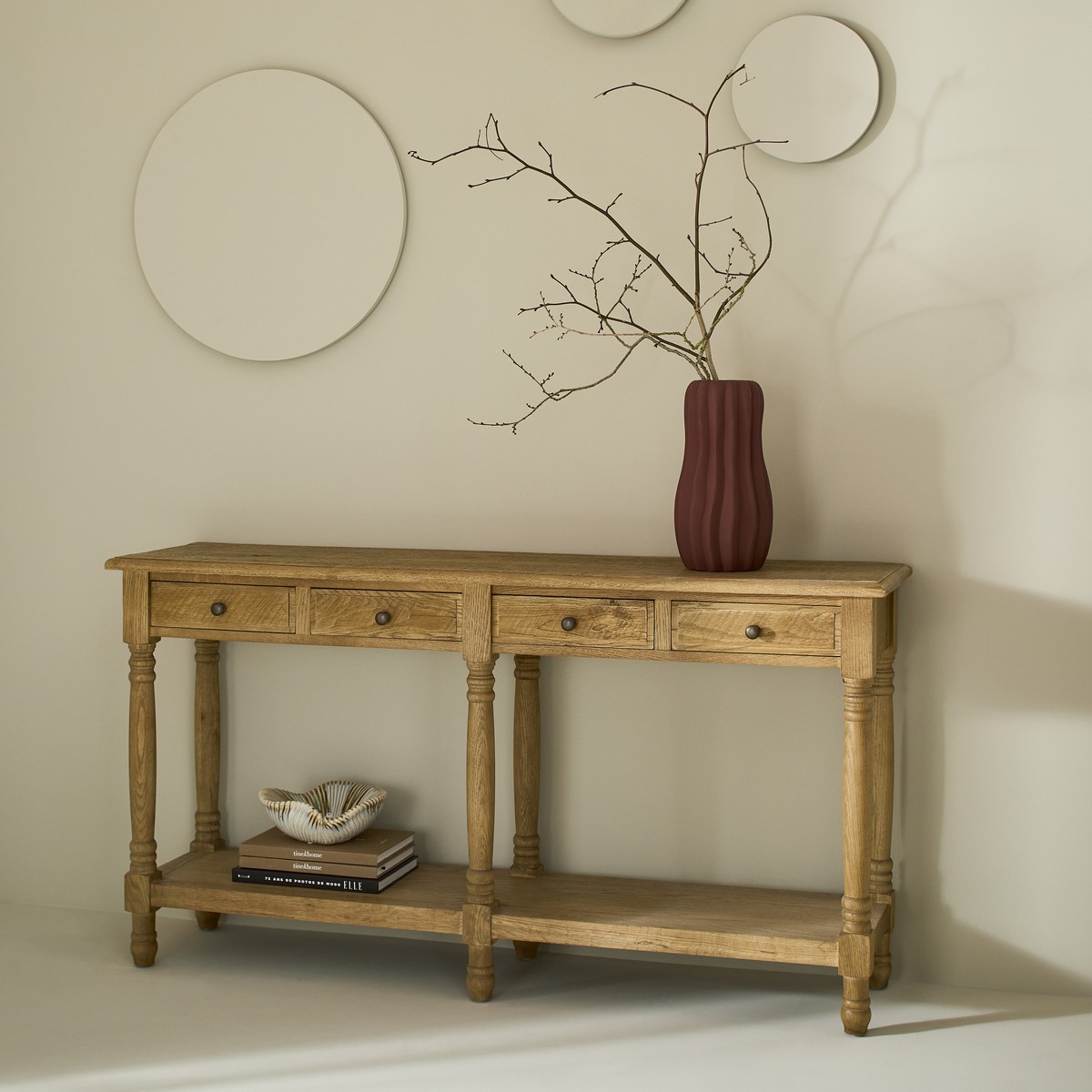 console-chene-massif-entree-design-elegant