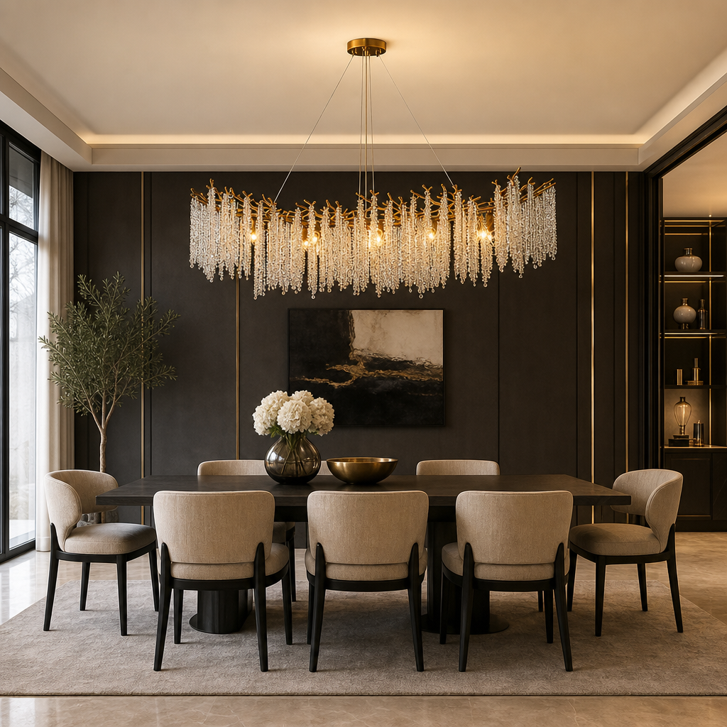 lustre-verre-multiple-effet-cascade