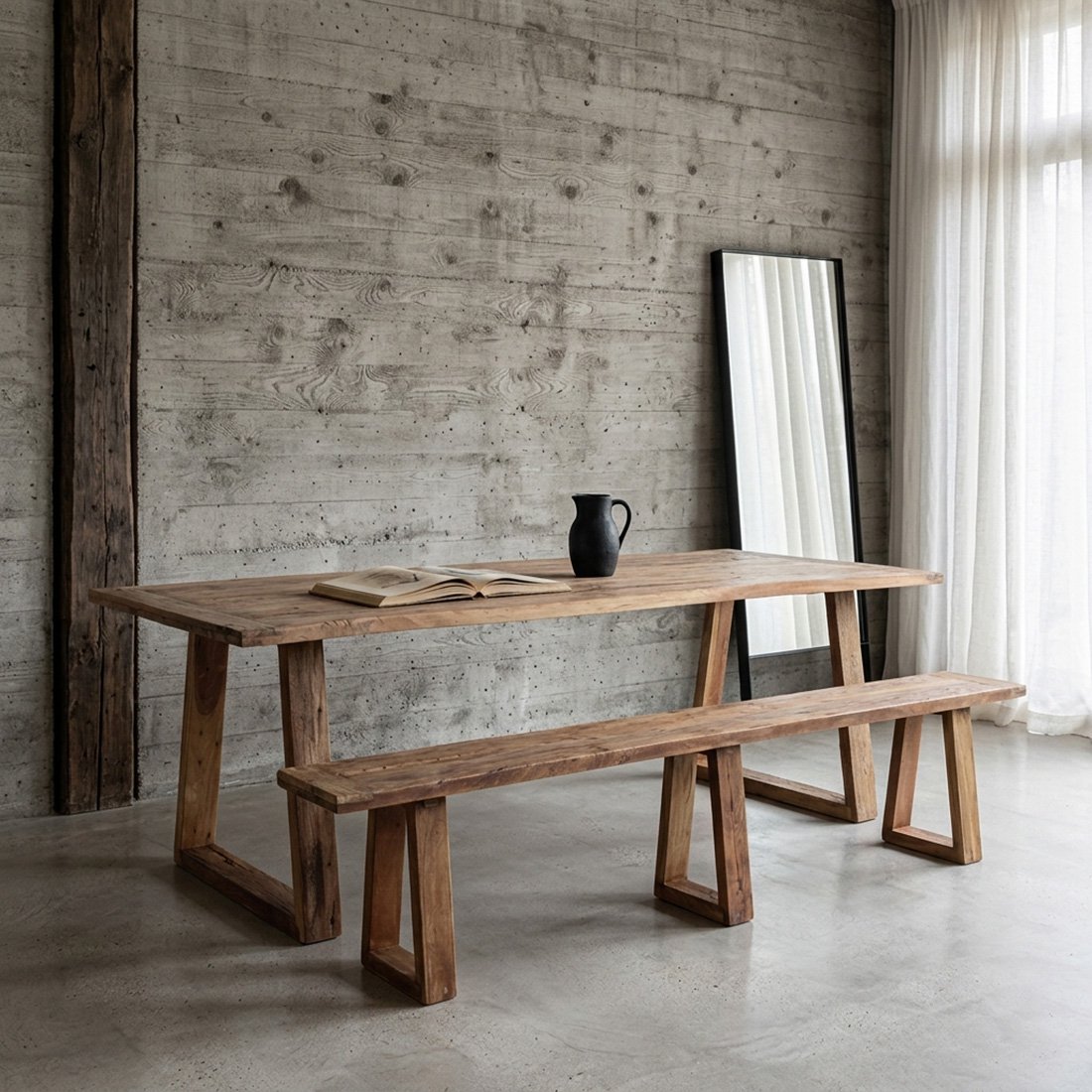 table-bois recyclé-style-campagne-chic