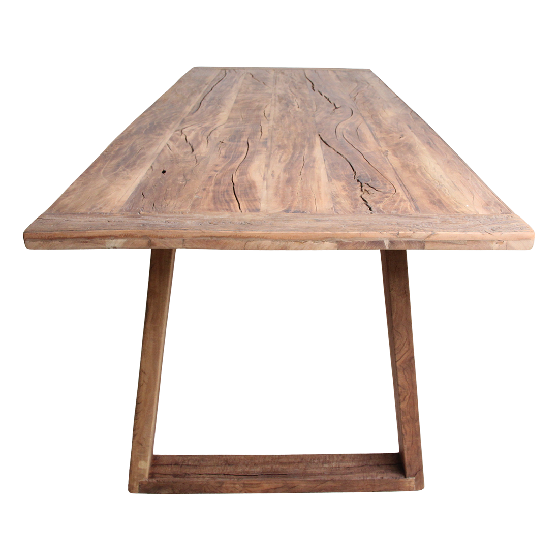table-repas-bois-recycle-avec-banc-assorti