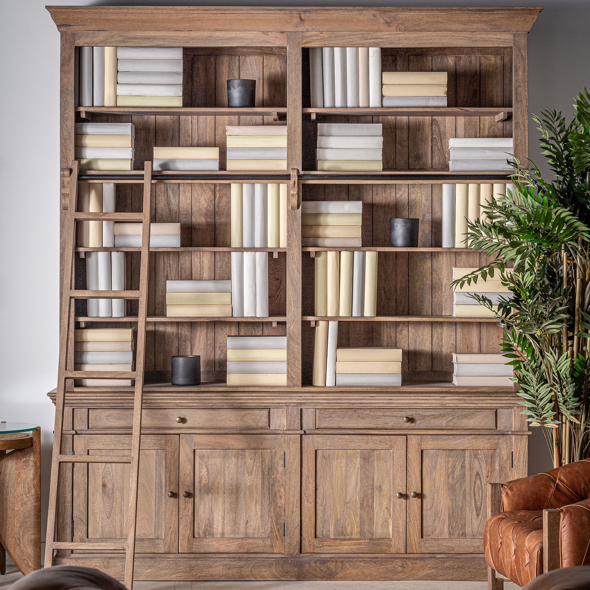 bibliotheque-manguier-salon-grande-capacite-rangement