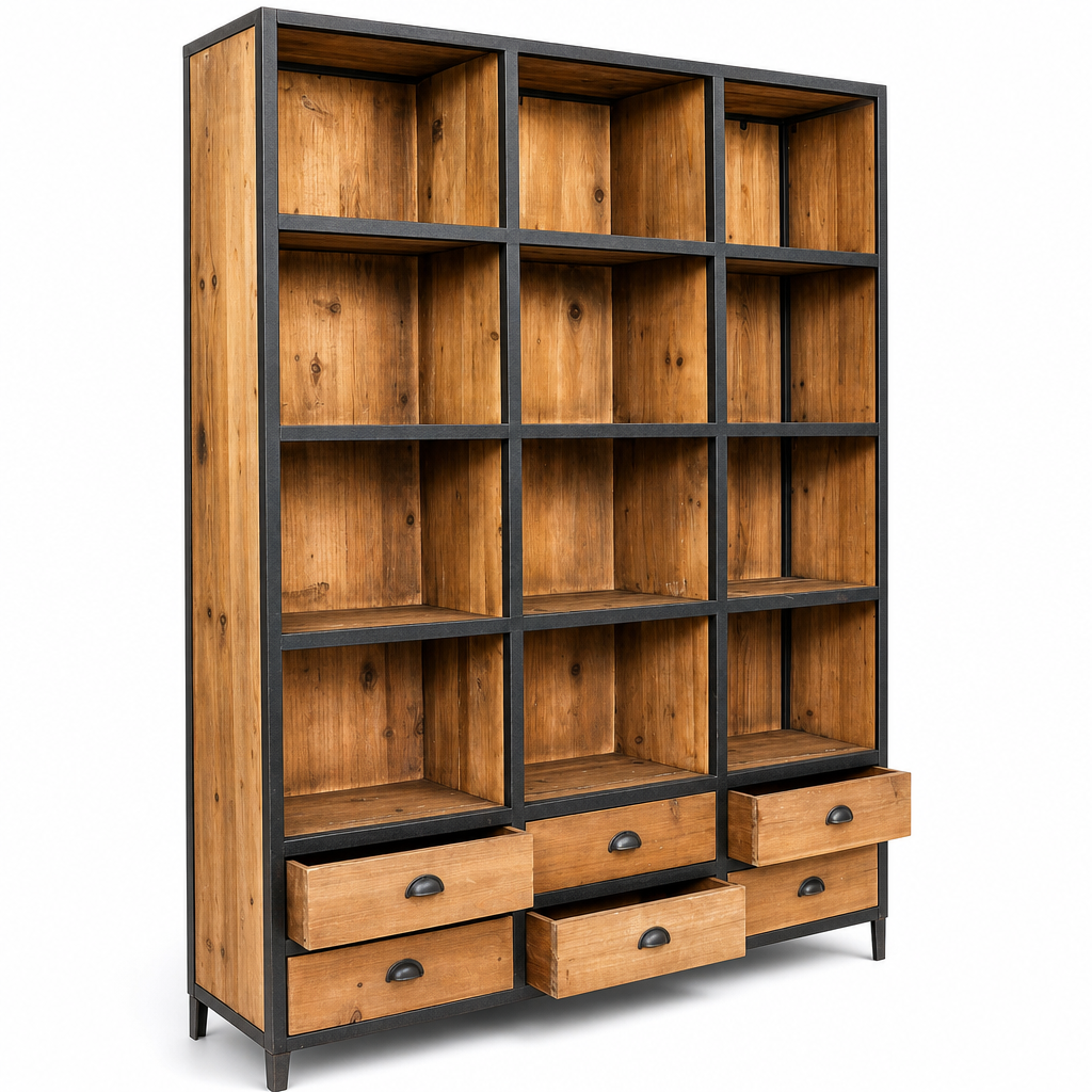 bibliothèque-industriel-160-cm