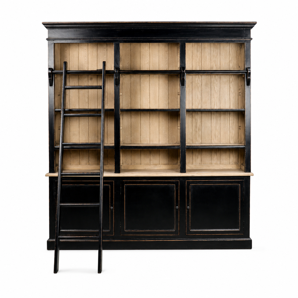 bibliotheque-pin-noir-215x41x225-cm