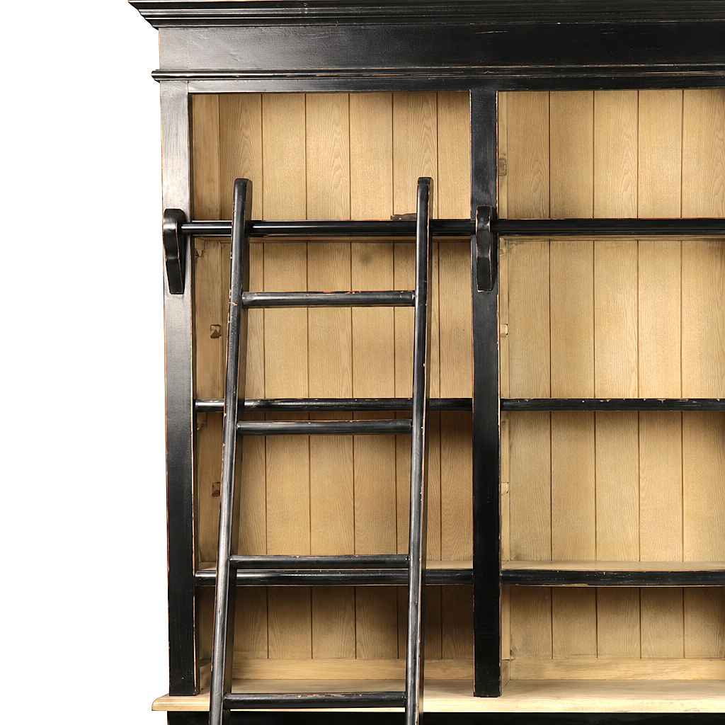 bibliotheque-pin-noir-style-classique