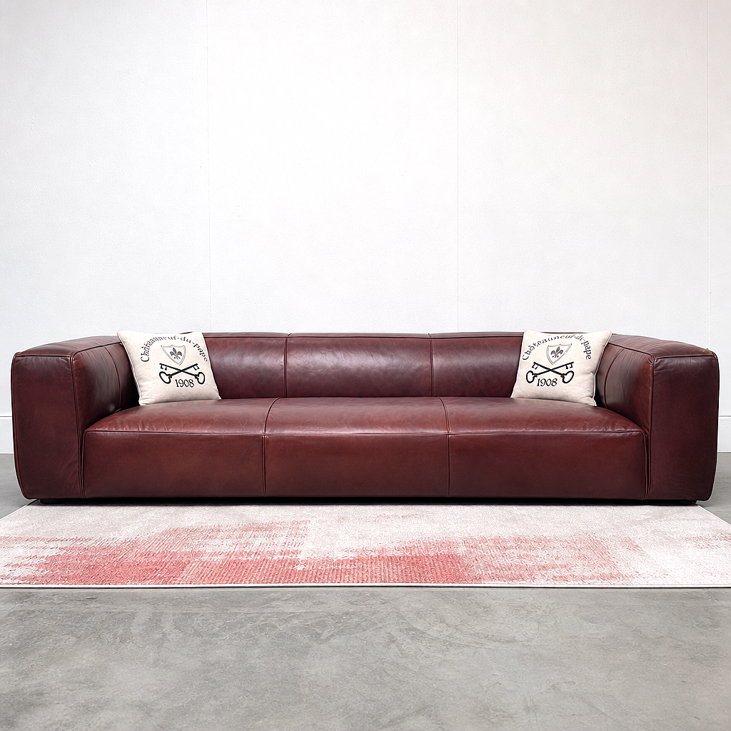 canapé-cuir-3 places-marron-foncé