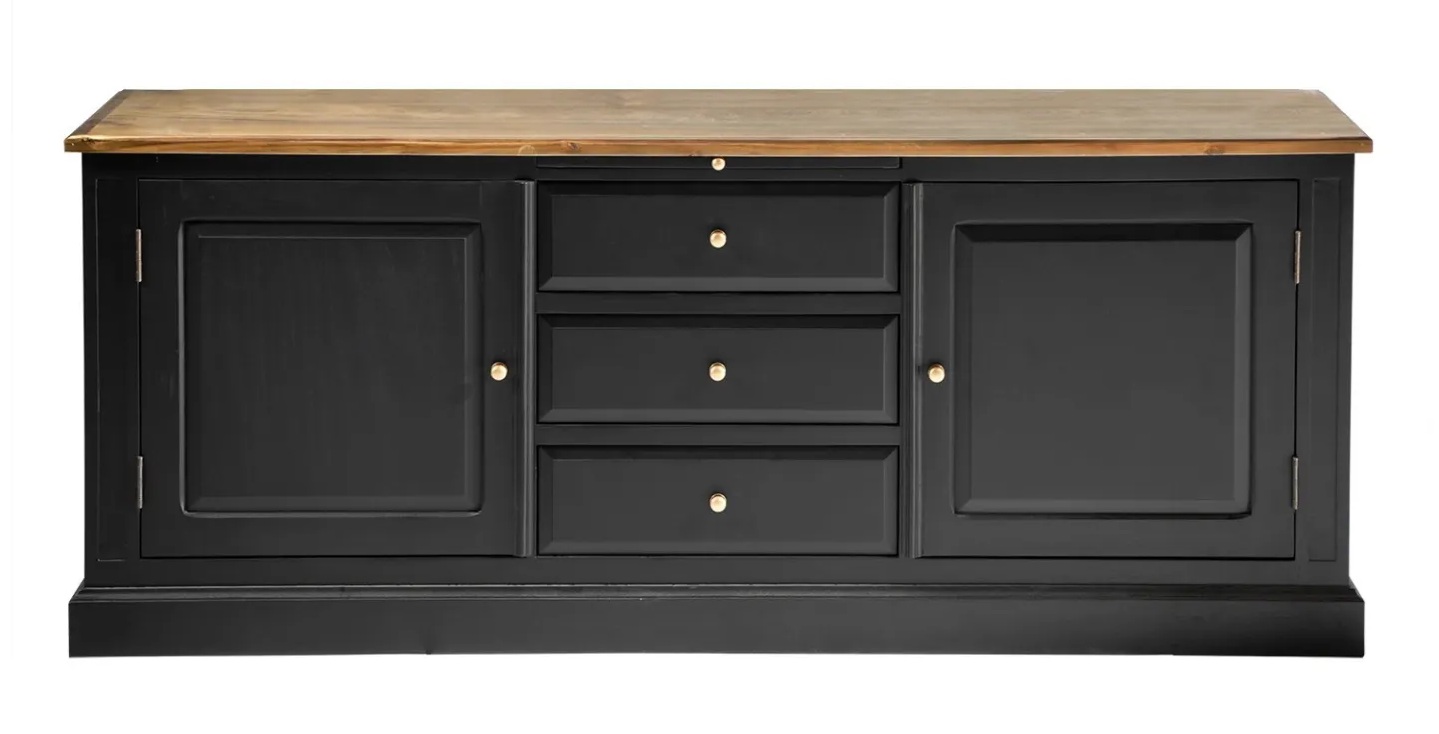 buffet-fontainebleau-acacia-noir-196-cm