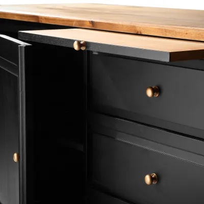 buffet-noir-plateau-naturel-decoration-elegante