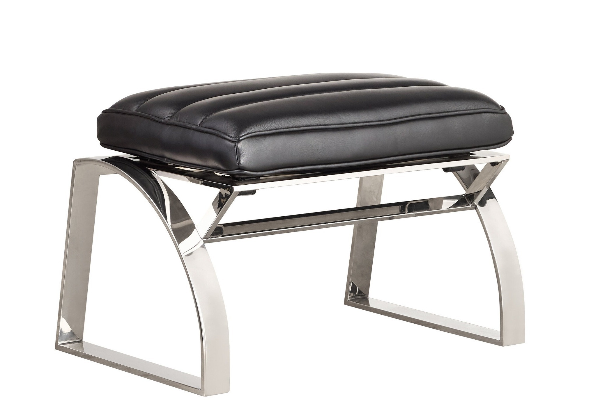repose-pied-fauteuil-allongé-cuir-noir