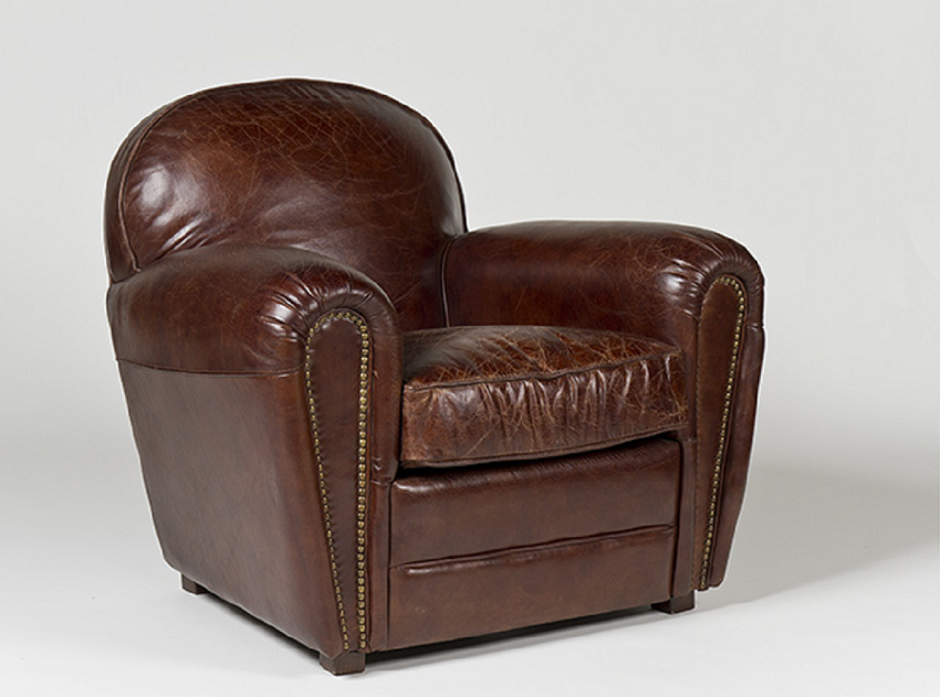 Fauteuil Club en cuir BURNHAM de Flamant