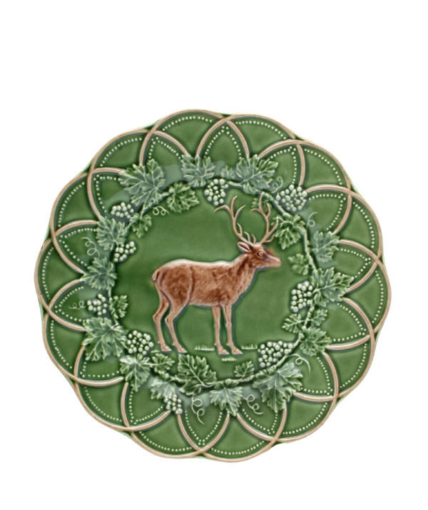 Assiette Plate motif Cerf - Vaisselle Chasse en Faïence Ø 24 cm (vendu par 4)