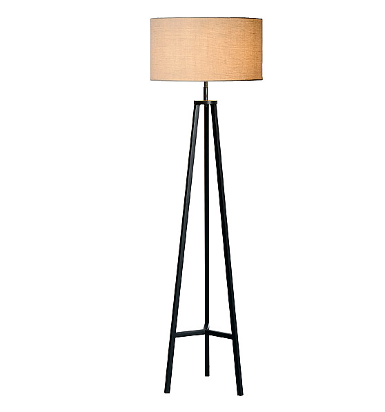 Lampadaire sur trépied métal noir - H 160cm