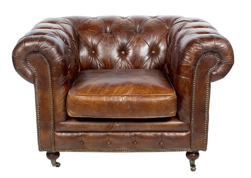 Fauteuil Chesterfield Cuir Capitonné