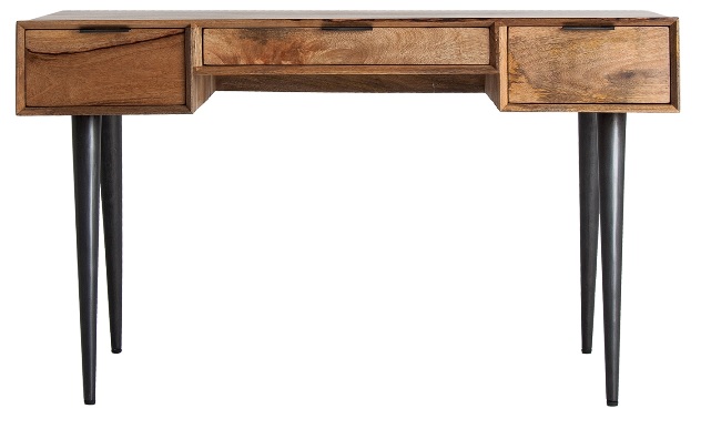 Bureau industriel en bois et métal - L 132 cm