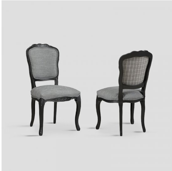 Lot de 2 Chaises Grigio Noir et Tartan