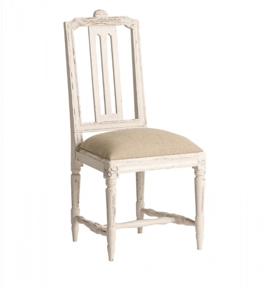 Lot de 2 chaises classiques style Provençal Blanc décapé