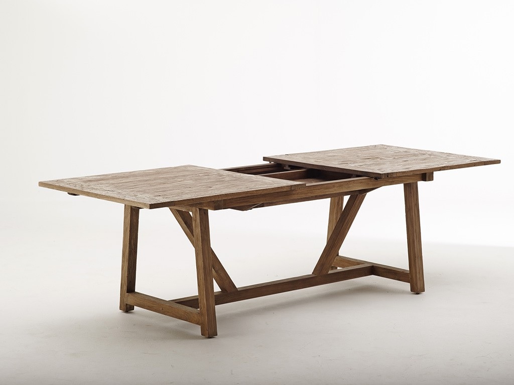 Table en Teck extensible pour Jardin - L 200 à 280 cm