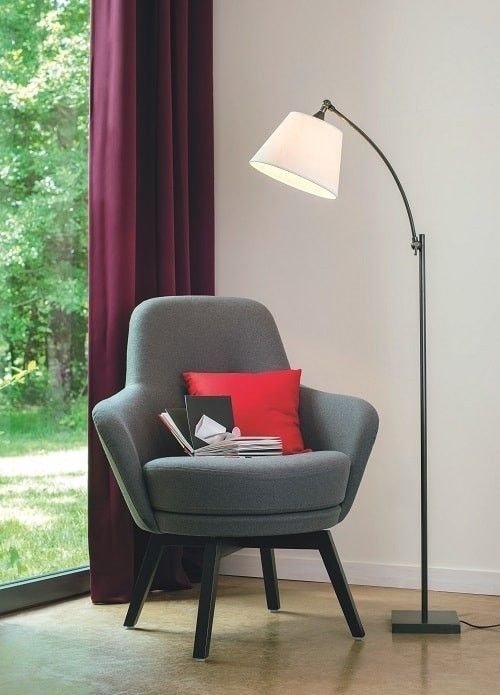 Lampadaire trépied métal noir fil invisible - 160 cm - Luminaires