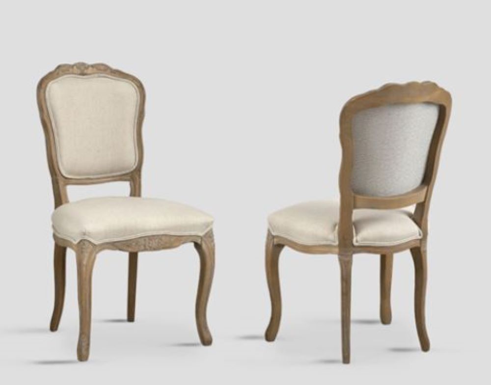 Lot de 2 chaises classique en chêne style Louis XV