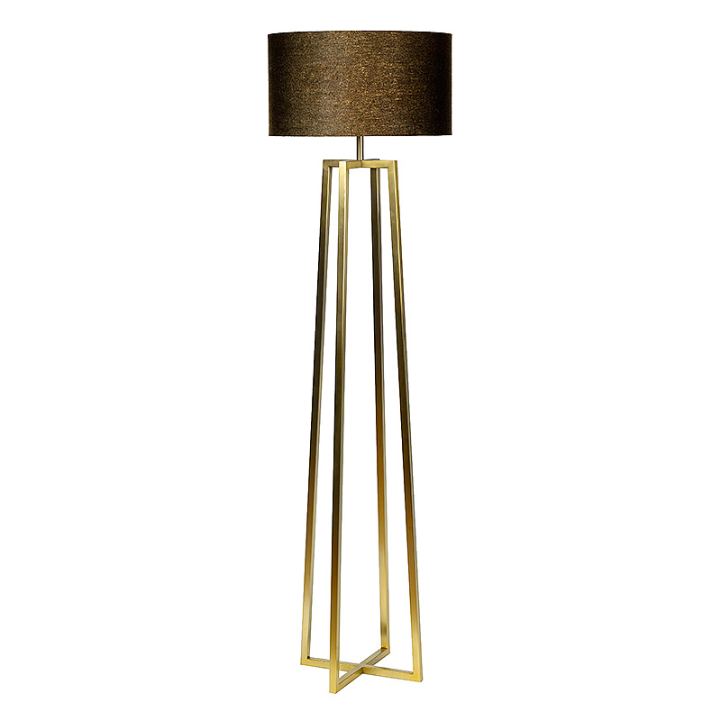 Lampadaire en métal doré et verre H157cm - RETIF