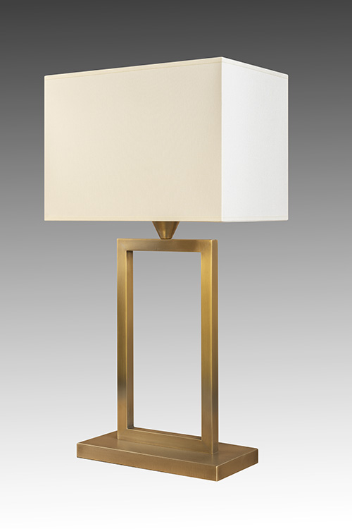 lampe bureau laiton doré rectangulaire