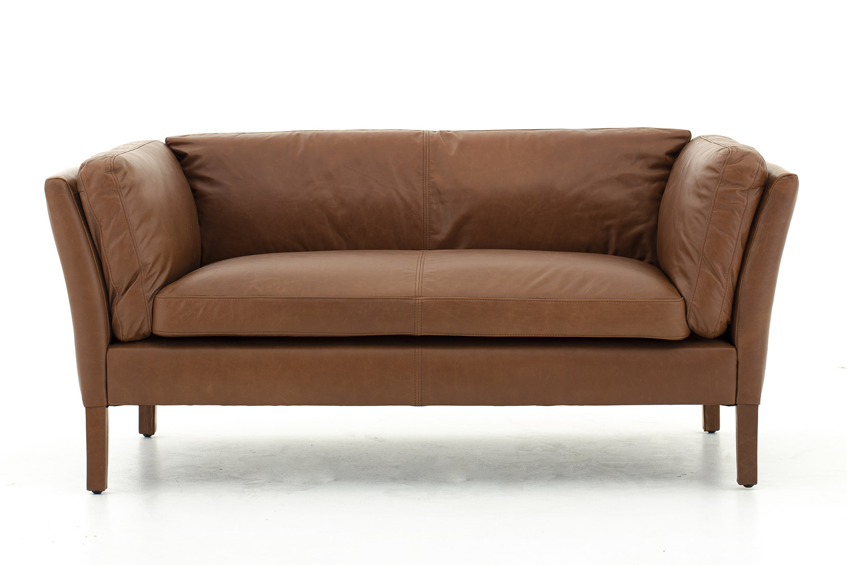 Canapé 2 places cuir brun mat BELLAMY de Flamant 152cm