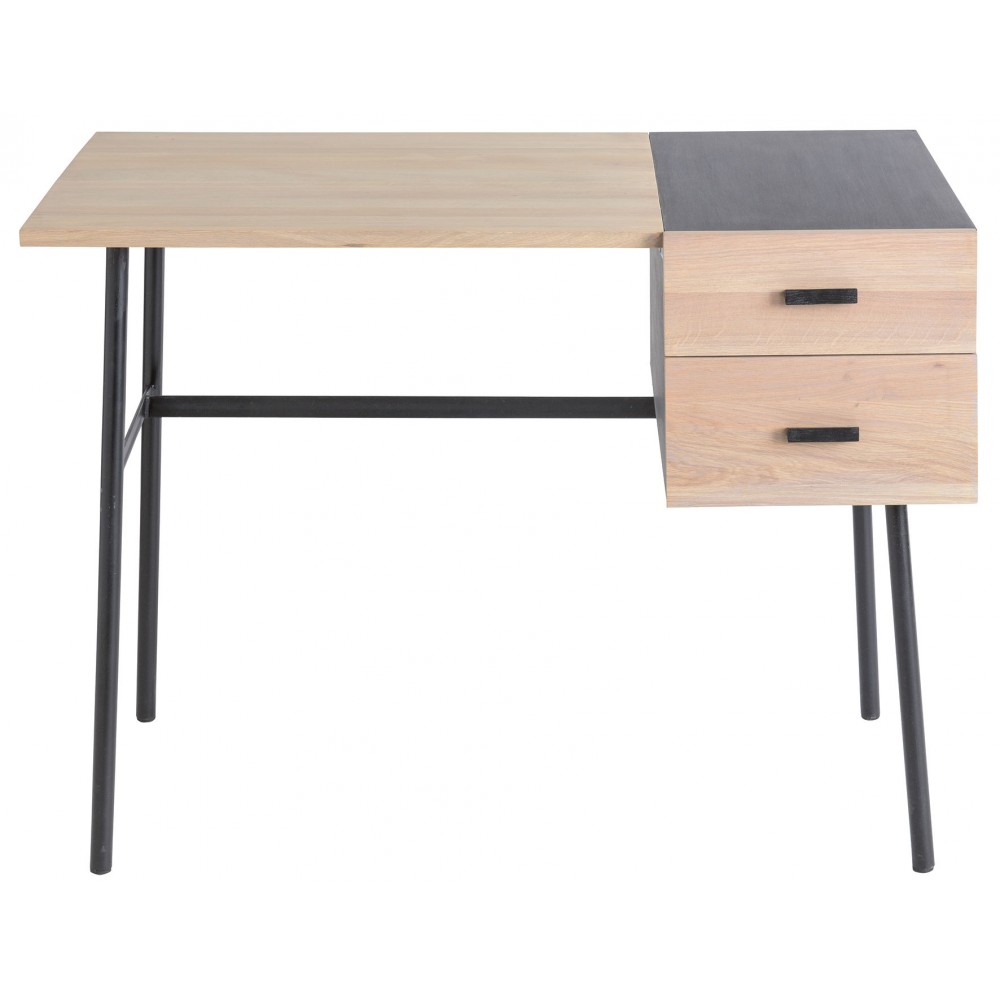 Bureau Vintage Style Années 50 - Chêne et Métal - L 110 cm