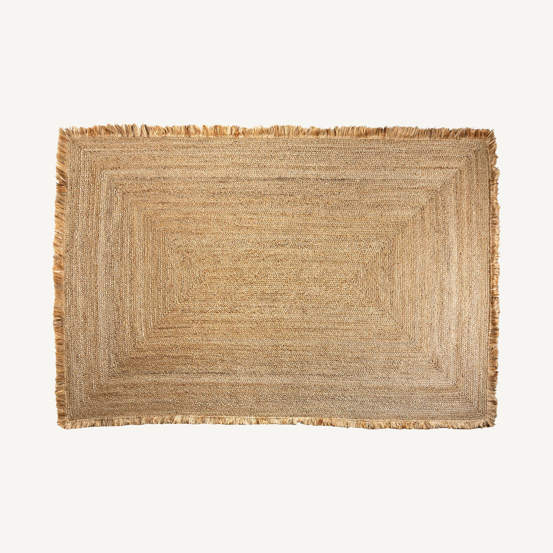 Tapis rectangulaire en jute couleur sable - 326 x 222cm