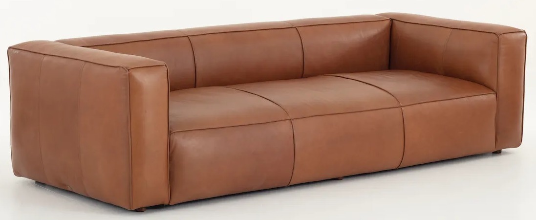 Canapé Vintage Bas en Cuir Bailey de Flamant - 252 cm