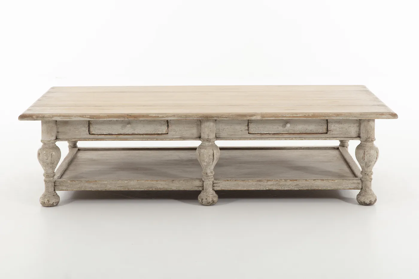 Table basse antique double plateau TURNER de Flamant 180cm