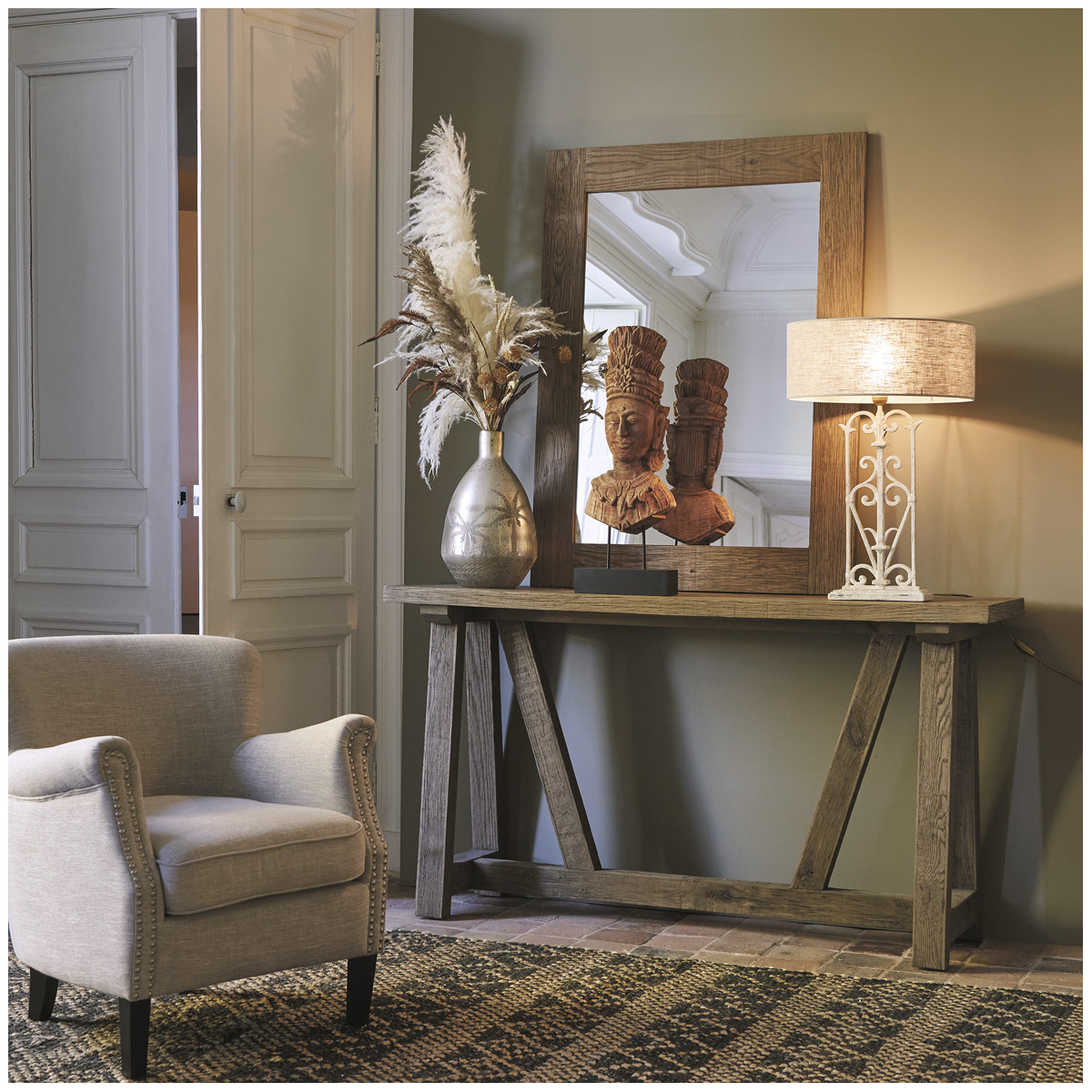 console-rustique-bois-massif