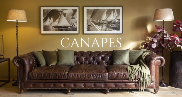 CANAPES en Cuir Vintage - Louis XV - Provençal