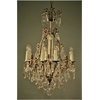 Lustre-baroque-doré-laiton-cristal-8-lampes