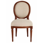 chaise-medaillon-bois-tissu-beige