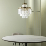 lustre-vintage-doré-pampilles-biseautées