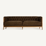 canapé-velours-vert-et-bois-228cm