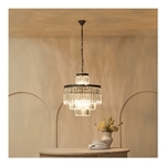 lustre-fulgurant-art-déco-métal-gris-foncé
