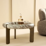 table-basse-ronde-trois-pieds-métal-doré-mat