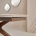 table-extensible-vintage-pied-noyer-plateau-travertin